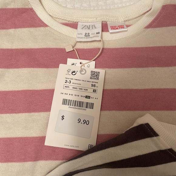 Zara kids striped shirts NWT 2-3 - Picture 2 of 4